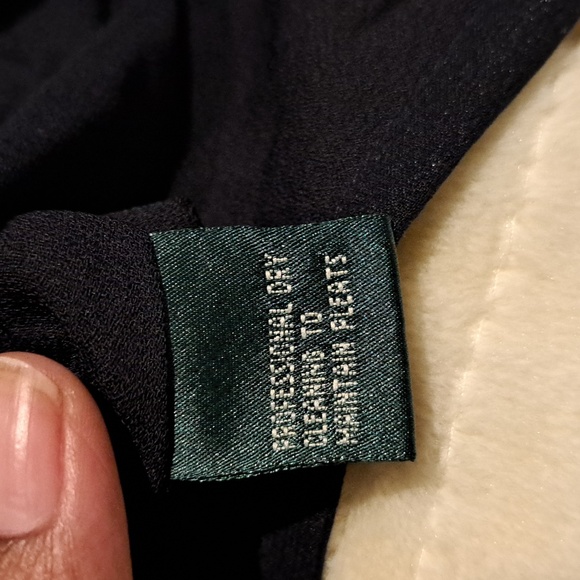 Lauren Ralph Lauren Navy Silk Pleated Skirt - Picture 3 of 4